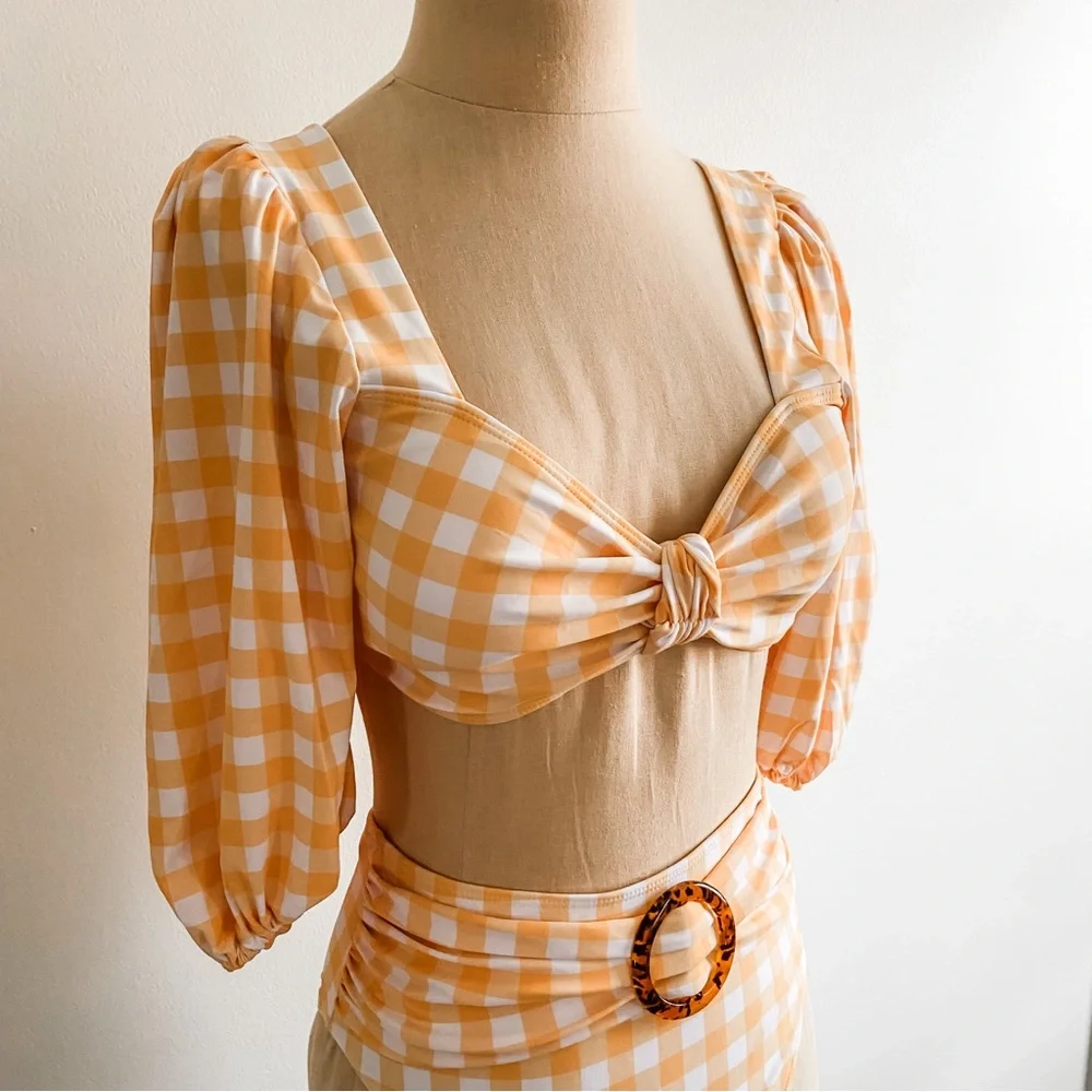 Sporlike Vintage Style Inspired High Waisted Bikini Set